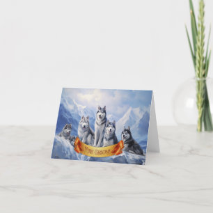 Carte de Noël Husky Sibérien