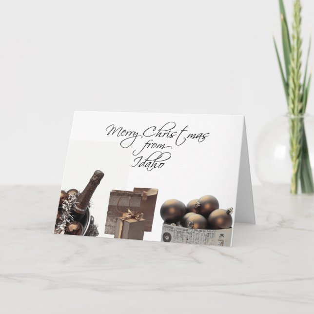Carte de Noël Idaho avec ornements (Devant)