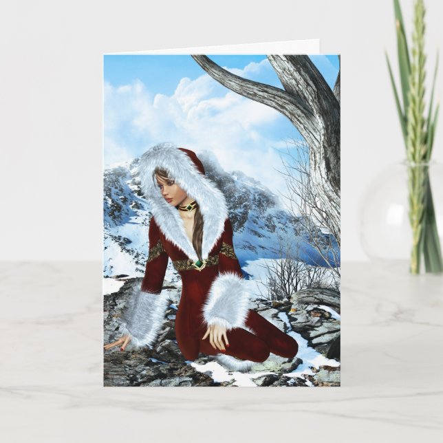 Carte de Noël Imaginaire de rêve hivernal (Devant)