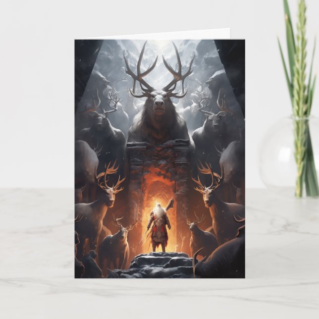 Carte de Noël Imaginaire Père Noël (Devant)