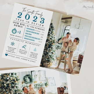 Carte de Noël Infographie Bilan de l'année écoulée