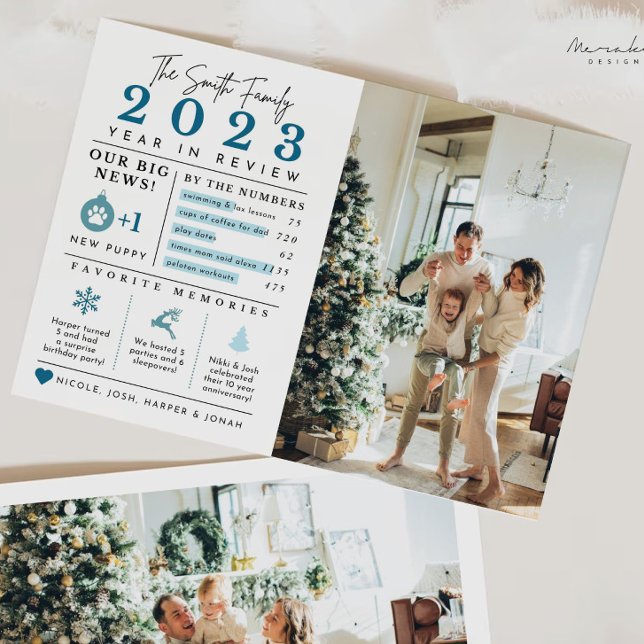 Carte de Noël Infographie Bilan de l'année écoulée (Créateur téléchargé)