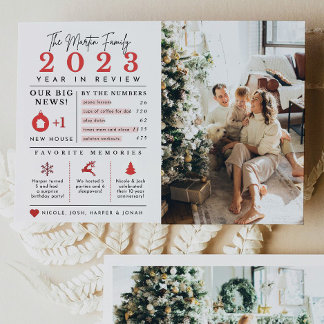 Carte de Noël Infographie de l'année de vacances