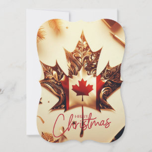 Carte de noël inspirée du drapeau canadien