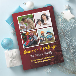 Carte de Noël Instagram rouge baie vitrée