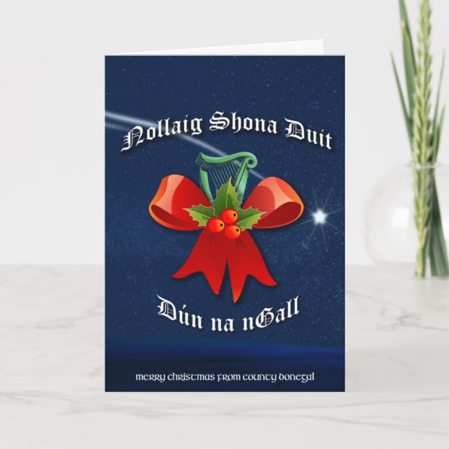 Carte de Noël irlandaise Donegal - Nollaig Shona D (Devant)