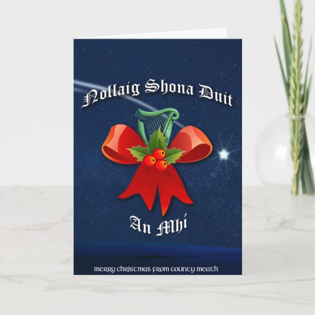 Carte de Noël irlandaise Meath - Nollaig Shona Dui (Devant)