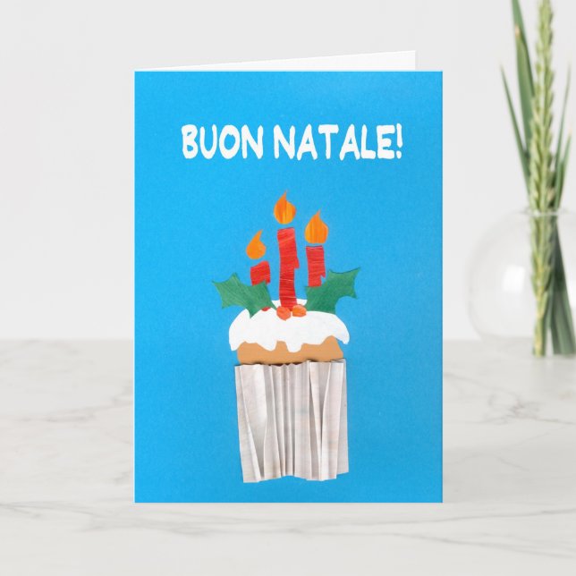 Carte de Noël, Italien, petit gâteau avec des (Devant)