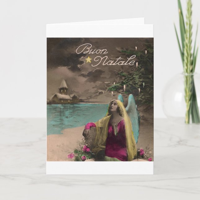 Carte de Noël italienne victorienne Boun Natale (Devant)