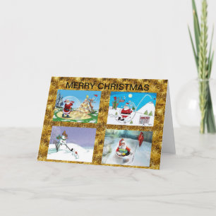 Carte de Noël jouante au golf de Santa