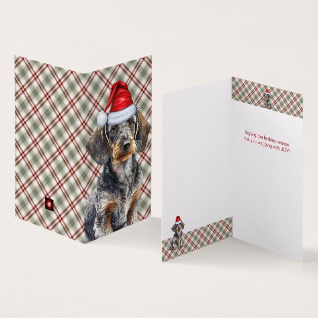Carte de Noël Jour Férié Dachshund Wirehair (Inside and Outside)