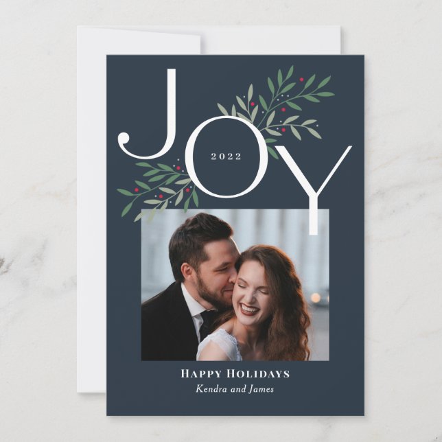 Carte de Noël Joy Photo Holiday Card (Devant)
