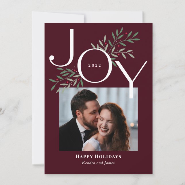 Carte de Noël Joy Photo Holiday Card (Devant)