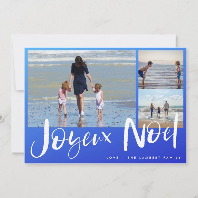 Carte de Noël Joyeaux Noel Beach (Devant)