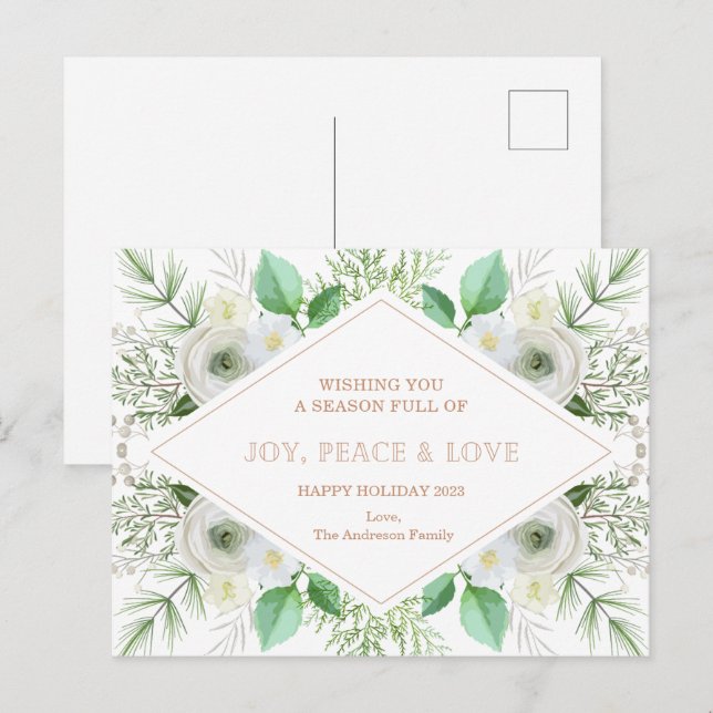 Carte de Noël Joyeuse Carte postale de Noël person (Devant / Derrière)