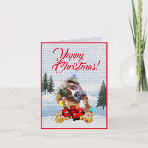 Carte de Noël Joyeuse de chien Pittie