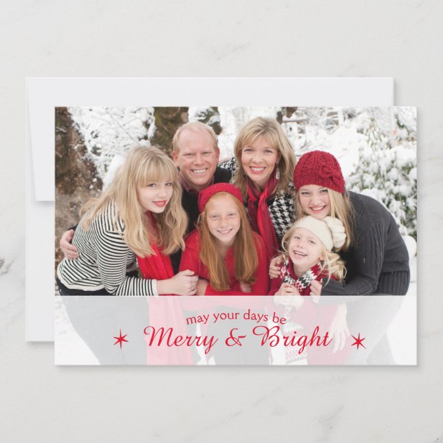 Carte de Noël Joyeuse et Bright Custom Family Phot (Devant)
