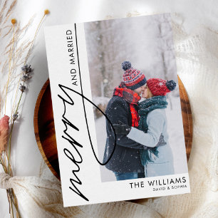 Carte de Noël Joyeuse et Mariée