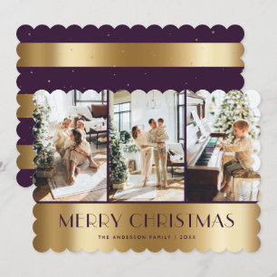 Carte de Noël Joyeuse photo Purple Gold