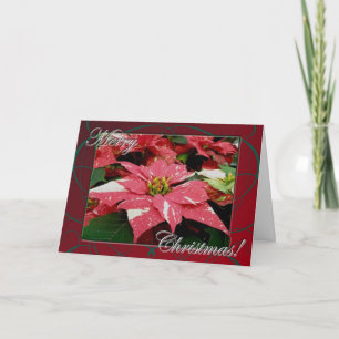 Carte de Noël joyeuse Poinsettia