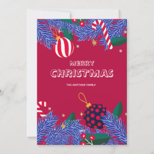 Carte de Noël Joyeuse pour famille chaude