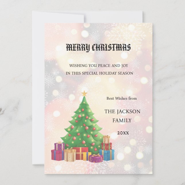 Carte de Noël Joyeux Arbre de Noël (Devant)