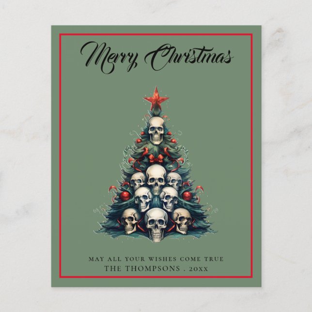 Carte de Noël Joyeux Arbre Gothique Budget (Devant)