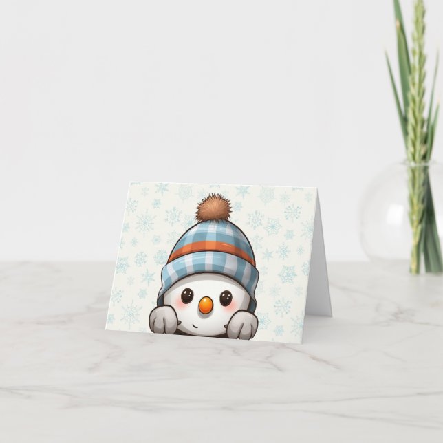 Carte de Noël Joyeux Bonhomme de Neige (Devant)