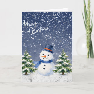 Carte de Noël joyeux bonhomme de neige