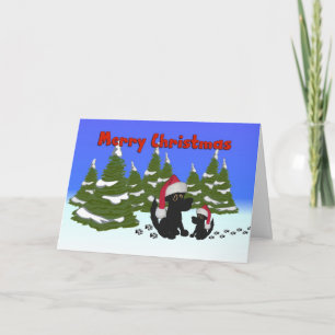 Carte de Noël Joyeux chien
