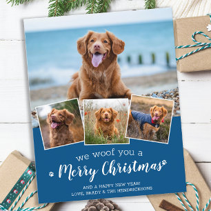 Carte de Noël Joyeux Chien Photo Personnalisé Budg