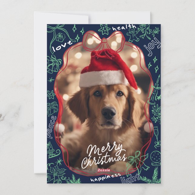 Carte de Noël joyeux dessinée à la main (Dos)