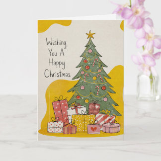 Carte de Noël Joyeux en lin de luxe
