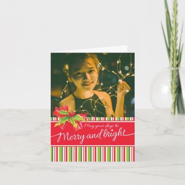 Carte de Noël joyeux et rouge vif (Devant)