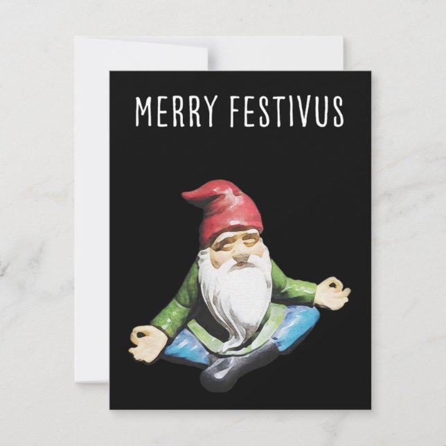 Carte de Noël Joyeux Festivus Gnome (Devant)