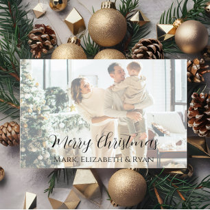 Carte de Noël Joyeux Noël avec photo de famille dé