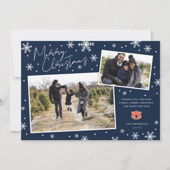 Carte de Noël Joyeux Noël de l'Université d'Auburn (Devant)