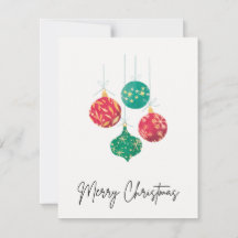 Carte de Noël "Joyeux Noël"- Ornements