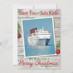 Carte de Noël Joyeux panneau de plage