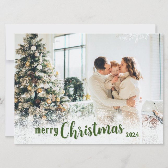 Carte de Noël Joyeux personnalisée avec photo (Devant)