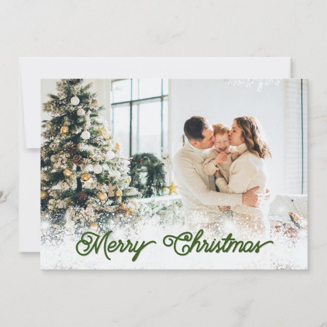 Carte de Noël Joyeux personnalisée avec photo (Devant)