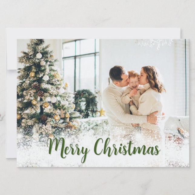 Carte de Noël Joyeux personnalisée avec photo (Devant)