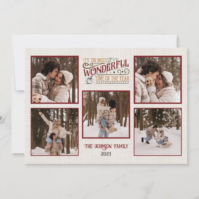 Carte de Noël Joyeux personnalisée avec photos (Devant)