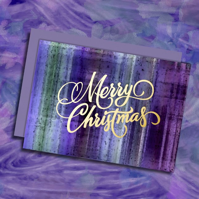 Carte de Noël Joyeux Plaid violet (Créateur téléchargé)
