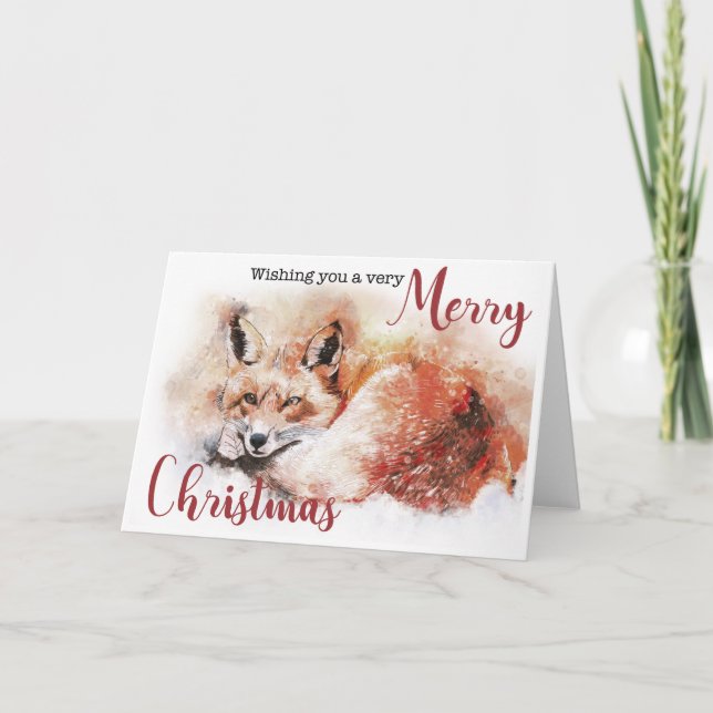 Carte de Noël Joyeux Red Fox (Devant)