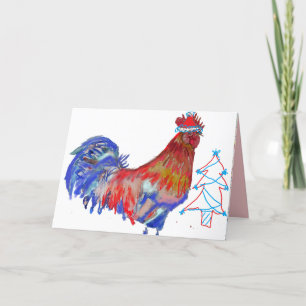 Carte de Noël Joyeux Rooster-Mus