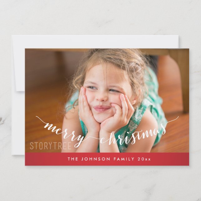 Carte de Noël joyeux rouge (Devant)