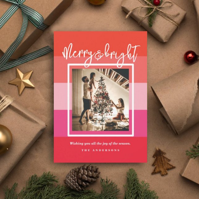 Carte de Noël Joyeux rouge et Lumineux (Créateur téléchargé)