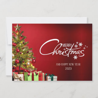 Carte de Noël Joyeux Rouge Moderne