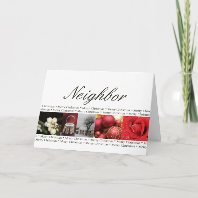 Carte de Noël Joyeux Voisin (Devant)